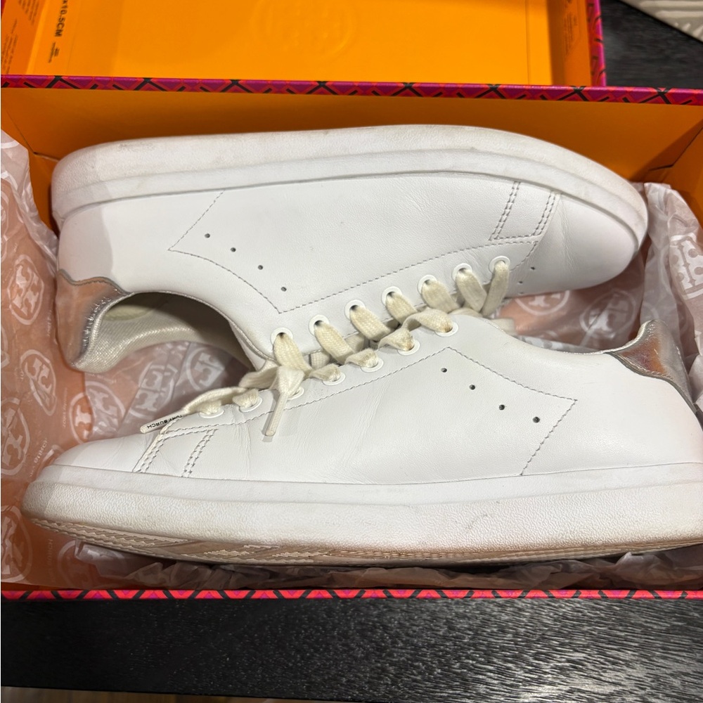 Tory Burch Titanium White Silver Sneakers - Picture 4 of 10